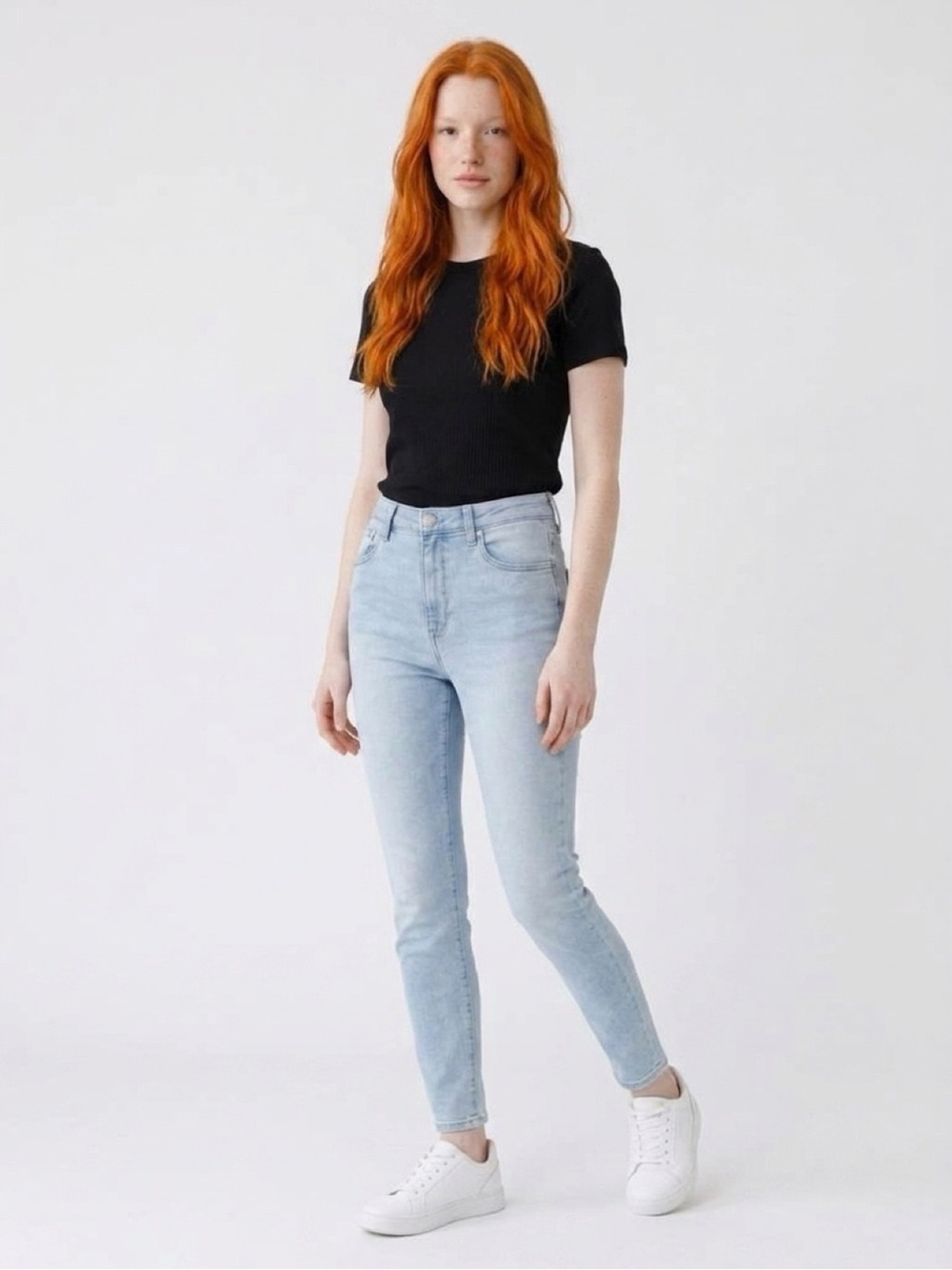 Calvin Klein High Rise Skinny Ankle Blue Denim Jeans, Size 33